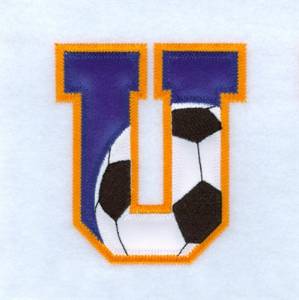Picture of U Soccer Applique Machine Embroidery Design