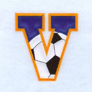Picture of V Soccer Applique Machine Embroidery Design