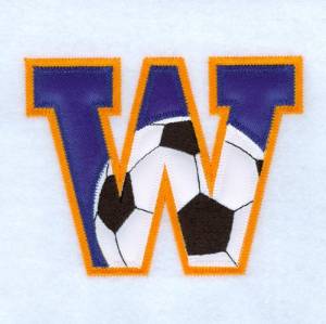 Picture of W Soccer Applique Machine Embroidery Design