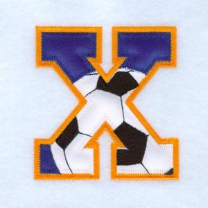 Picture of X Soccer Applique Machine Embroidery Design