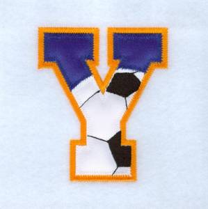 Picture of Y Soccer Applique Machine Embroidery Design
