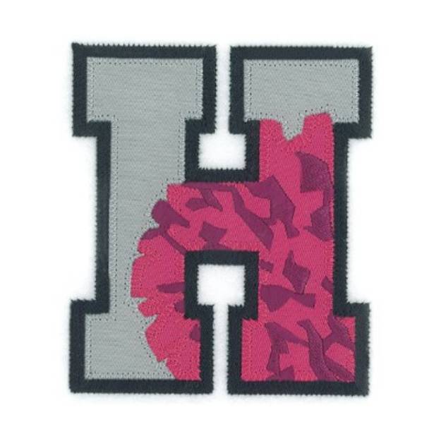Picture of H Cheer Applique Machine Embroidery Design