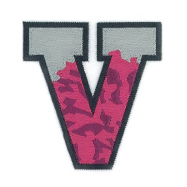 Picture of V Cheer Applique Machine Embroidery Design