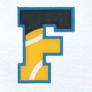 Picture of F Tennis Applique Machine Embroidery Design