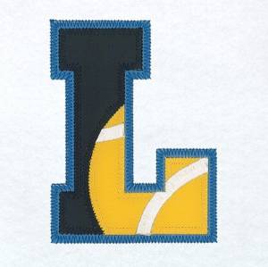 Picture of L Tennis Applique Machine Embroidery Design