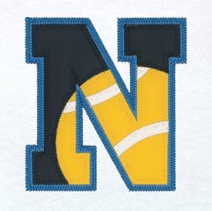 Picture of N Tennis Applique Machine Embroidery Design