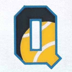 Picture of Q Tennis Applique Machine Embroidery Design
