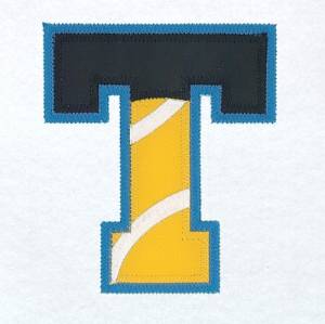 Picture of T Tennis Applique Machine Embroidery Design