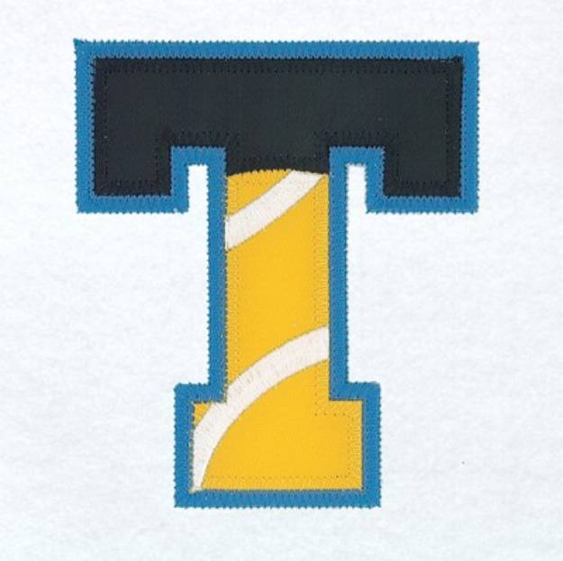 Picture of T Tennis Applique Machine Embroidery Design