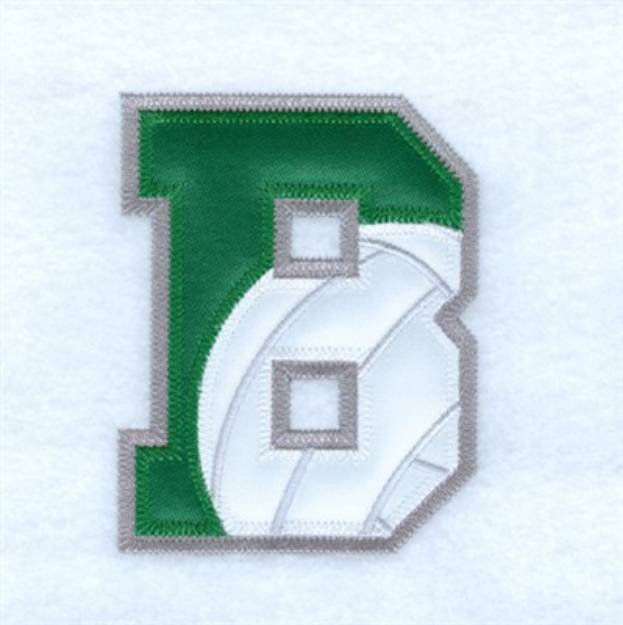 Picture of B Volleyball Applique Machine Embroidery Design