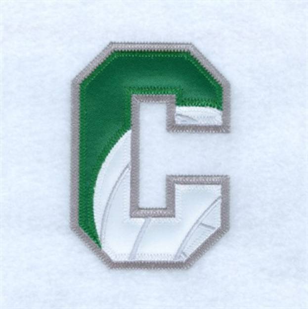 Picture of C Volleyball Applique Machine Embroidery Design