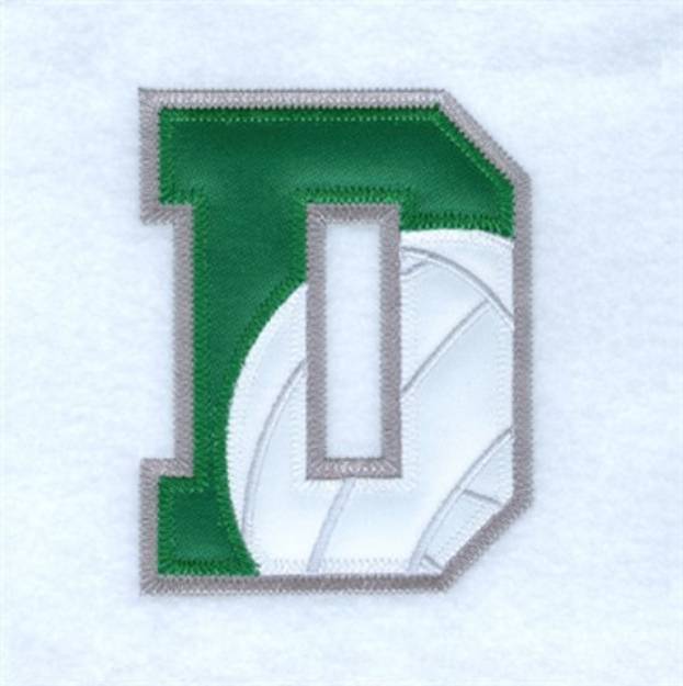 Picture of D Volleyball Applique Machine Embroidery Design