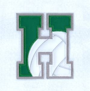 Picture of H Volleyball Applique Machine Embroidery Design