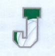 Picture of J Volleyball Applique Machine Embroidery Design