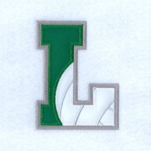Picture of L Volleyball Applique Machine Embroidery Design