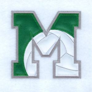 Picture of M Volleyball Applique Machine Embroidery Design