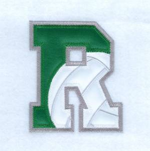 Picture of R Volleyball Applique Machine Embroidery Design