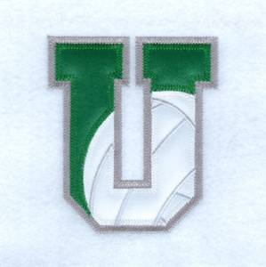 Picture of U Volleyball Applique Machine Embroidery Design
