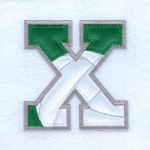 Picture of X Volleyball Applique Machine Embroidery Design