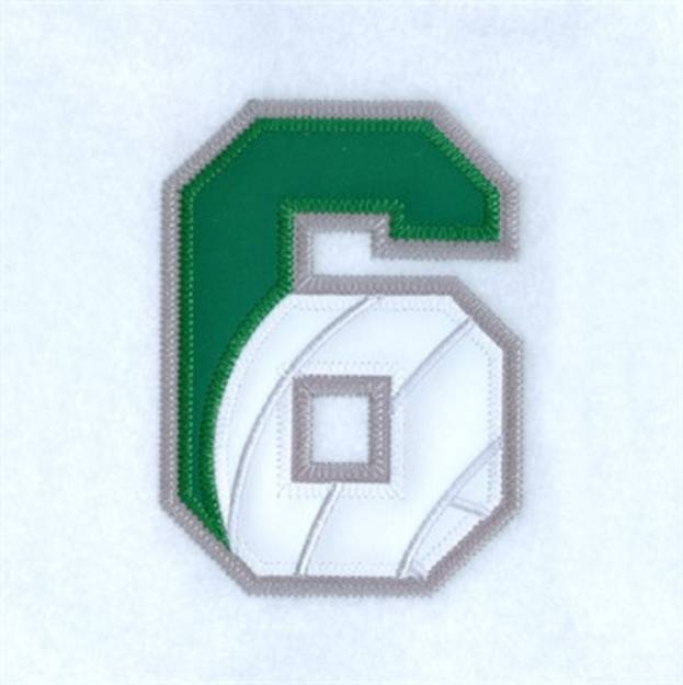 Picture of 6 Volleyball Applique Machine Embroidery Design