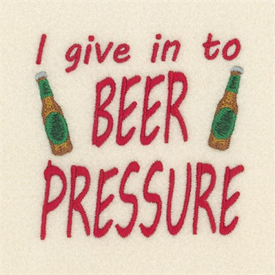 Beer Pressure Machine Embroidery Design
