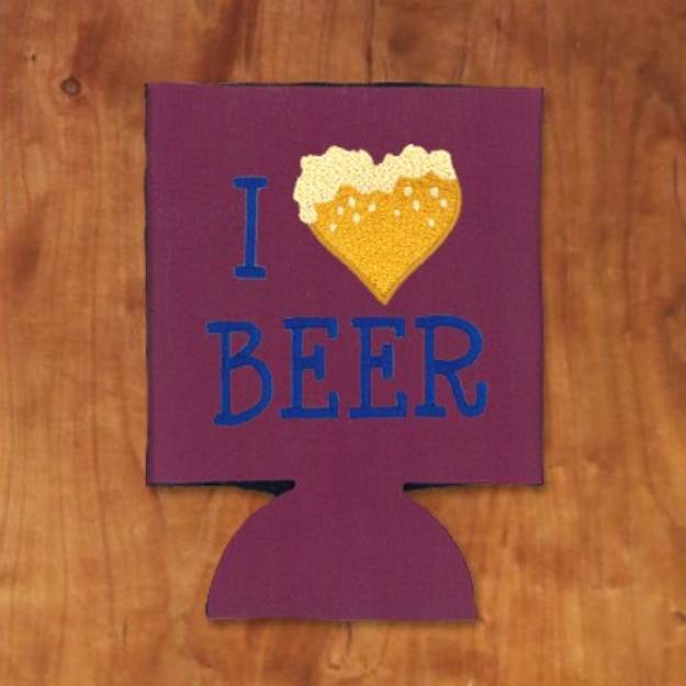 Picture of I Love Beer Koozie Machine Embroidery Design