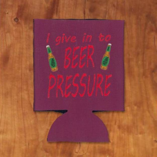 Picture of Beer Pressure Koozie Machine Embroidery Design