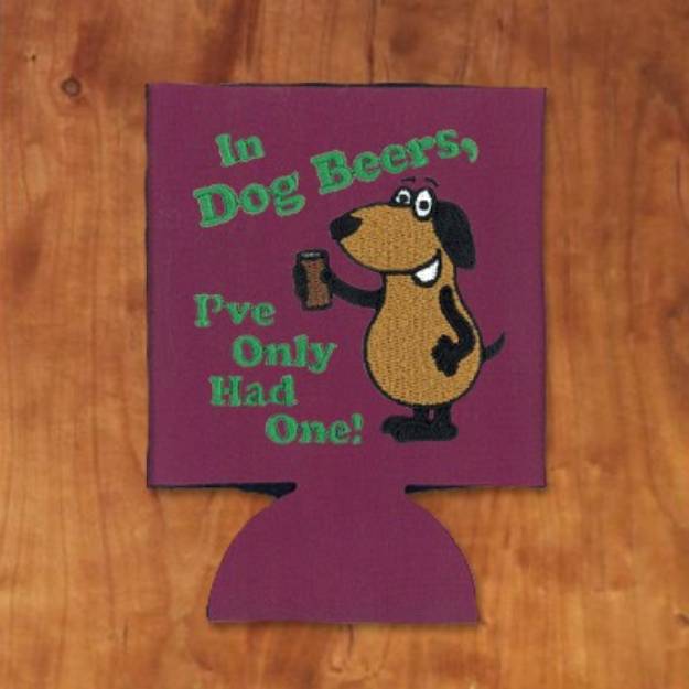 Picture of Dog Beers Koozie Machine Embroidery Design