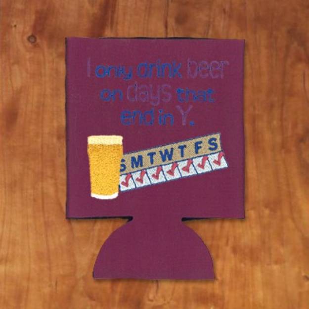 Picture of Beer Days Koozie Machine Embroidery Design
