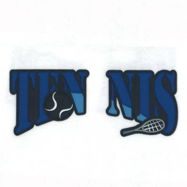 Picture of Split Front Tennis Machine Embroidery Design
