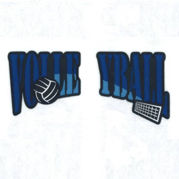 Picture of Split Front Volleyball Machine Embroidery Design