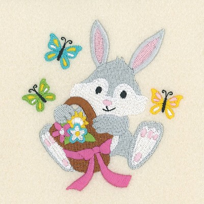 Bunny Basket Machine Embroidery Design
