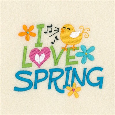 I Love Spring Machine Embroidery Design