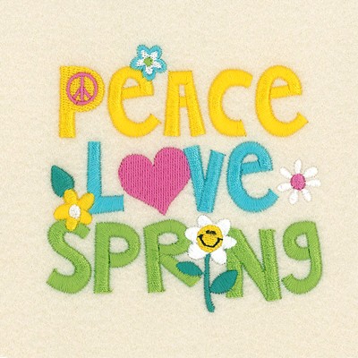 Peace Love Spring Machine Embroidery Design