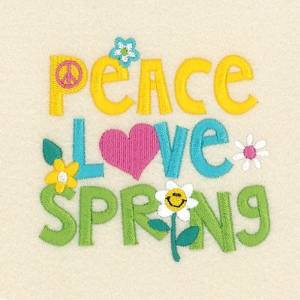 Picture of Peace Love Spring Machine Embroidery Design