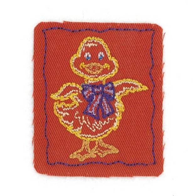 Picture of Easter Duck Applique Machine Embroidery Design