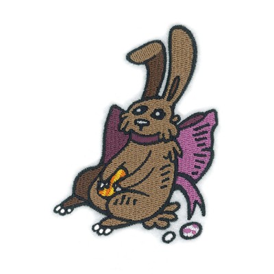 Bunny with Bow Machine Embroidery Design