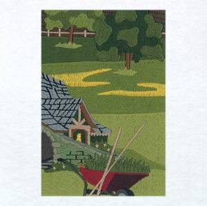 Picture of Spring Cabin Panel 6 Machine Embroidery Design