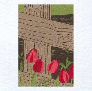 Picture of Spring Cabin Panel 7 Machine Embroidery Design