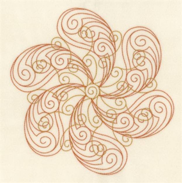 Picture of Decorative Swirling Flower Machine Embroidery Design