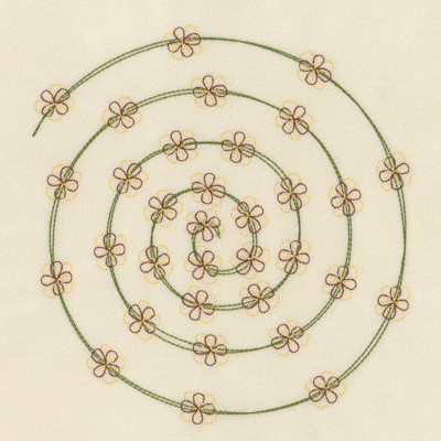 Decorative Flower Whirl Machine Embroidery Design