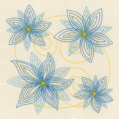 Decorative Quilt Flowers Machine Embroidery Design