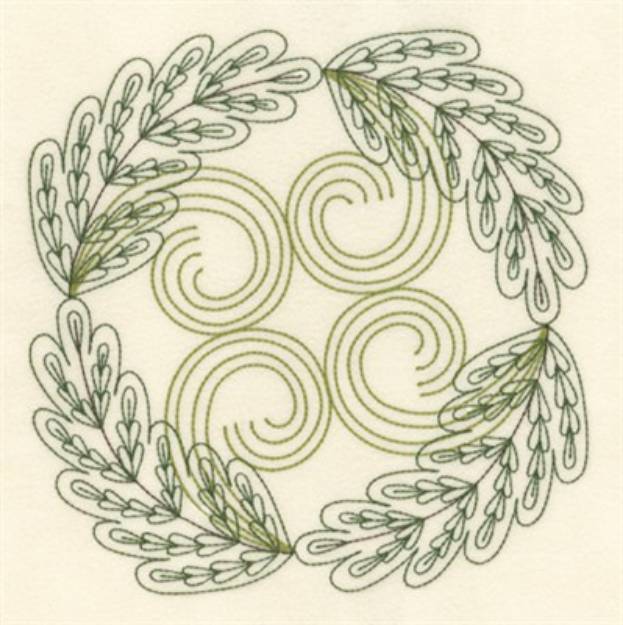 Picture of Beatiful Leaves Swirl Machine Embroidery Design