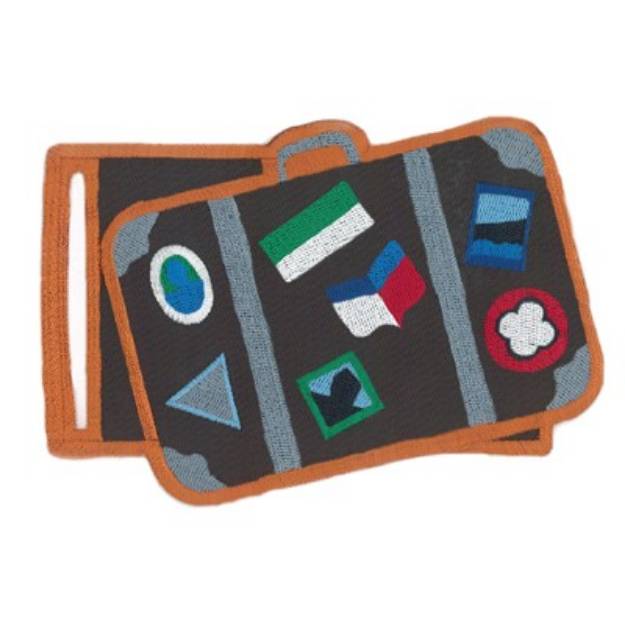 Picture of Suitcase Travel Tag Machine Embroidery Design