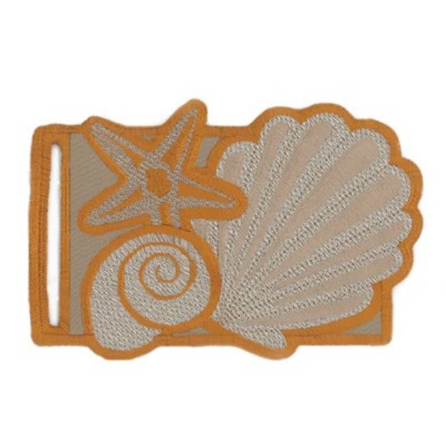 Picture of Seashells Travel Tag Machine Embroidery Design
