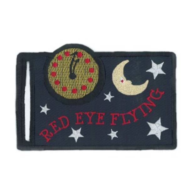 Picture of Red Eye Travel Tag Machine Embroidery Design
