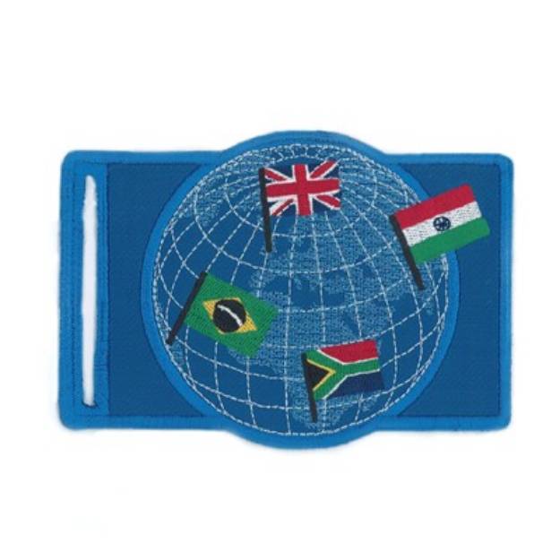 Picture of World Travel Tag Machine Embroidery Design
