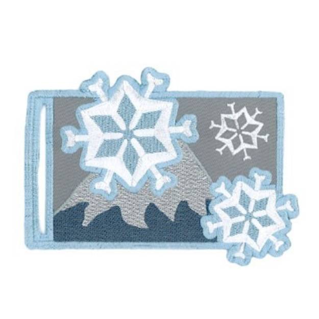 Picture of Snowflake Travel Tag Machine Embroidery Design