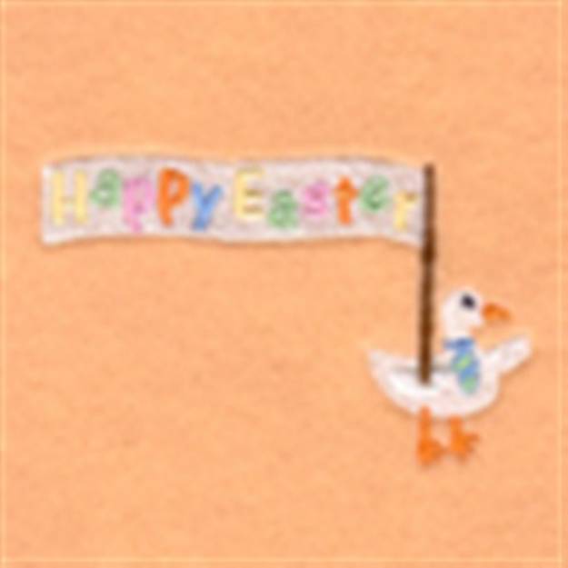 Picture of Happy Easter Duck Machine Embroidery Design