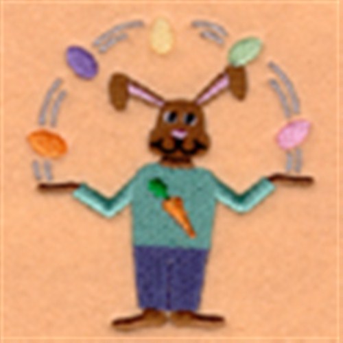 Juggling Easter Bunny Machine Embroidery Design